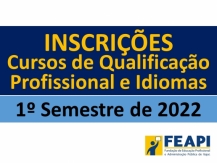 Inscrições - Cursos de Qualificação Profissional e Idiomas - 1º Semestre de 2022