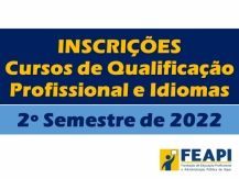 Inscrições - Cursos de Qualificação Profissional e Idiomas - 2º Semestre de 2022